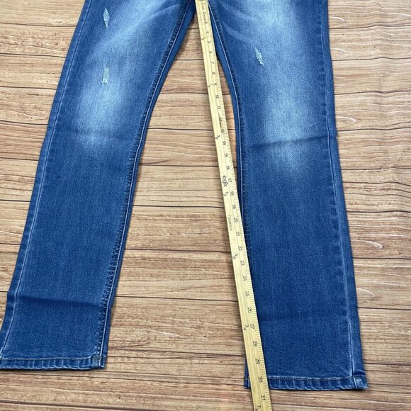 Vassari Mens Low Rise  Skinny Leg Blue Denim Jeans Size 36x32 - Picture 6 of 10